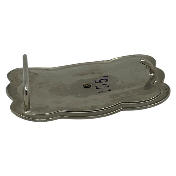 Square Dancing Couple Belt Buckle Mens Vintage Collectible Nickel Plated - Picture 3 of 4